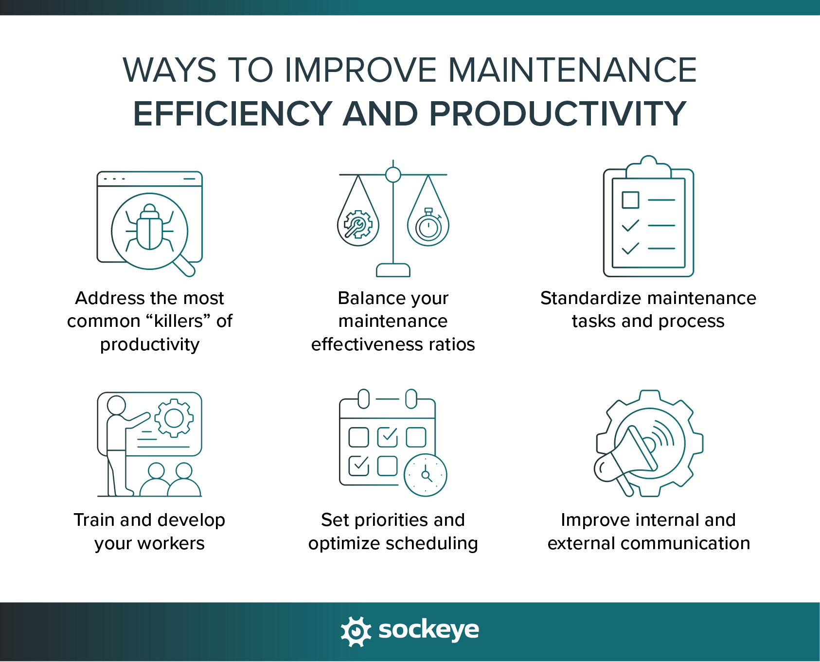 A list of ways to improve maintenance productivity.